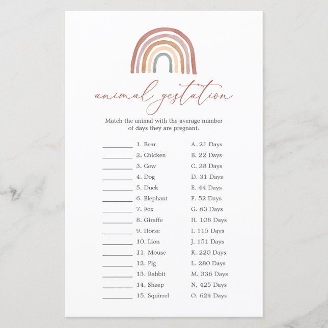 Jogo do Chá de fraldas Arco-Íris (Frente)