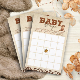 Jogo do Chá de fraldas Bingo do Cowboy Ocidental