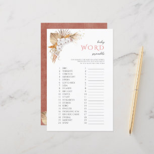 Jogo do Chá de fraldas Boho Floral BabyWord Scramb