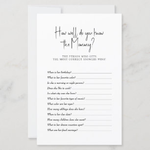 Jogo do chá de fraldas Como você conhece Mamãe