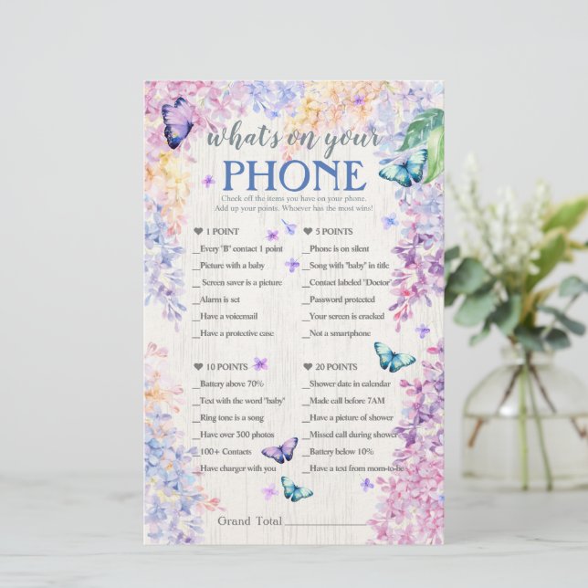 Jogo do Chá de fraldas da Borboleta | O que há no  (Em pé/Frente)