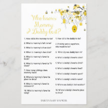 Jogo do Chá de fraldas das abelhas - Quem sabe pai