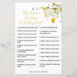 Jogo do Chá de fraldas das abelhas - Quem sabe pai