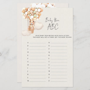 Jogo do Chá de fraldas do Bear - Item do Bebê ABC