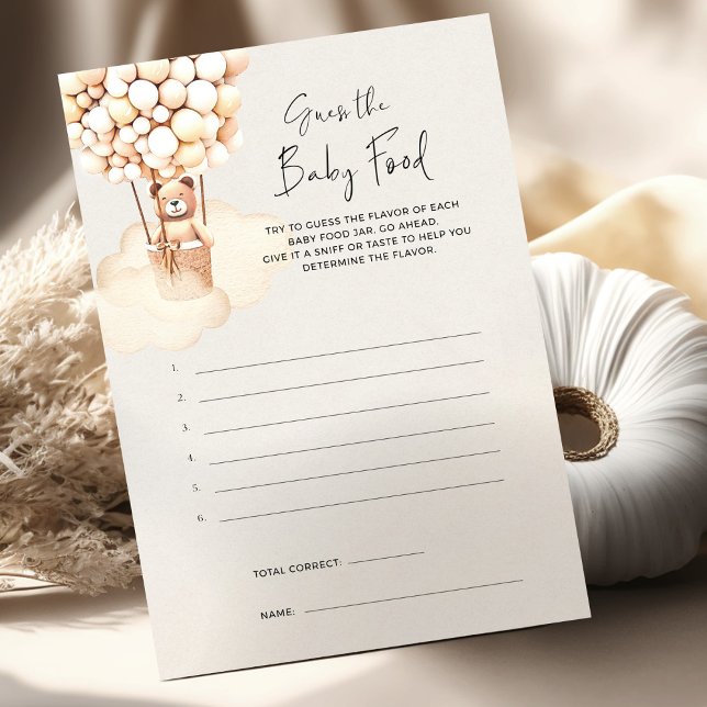 Jogo do Chá de fraldas do Urso Adivinha Comida do  (Criador carregado)