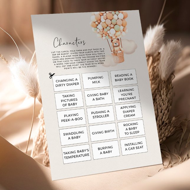 Jogo do Chá de fraldas do Urso - Caracteres (Criador carregado)