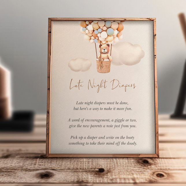 Jogo do Chá de fraldas do urso - Fraldas noturnas  (Criador carregado)