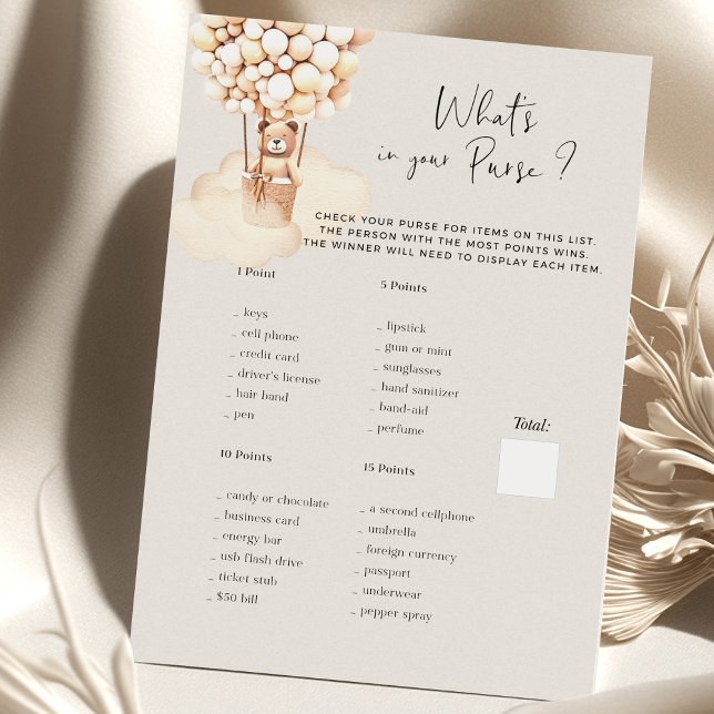 Jogo do Chá de fraldas do Urso O que há na sua bol (Criador carregado)