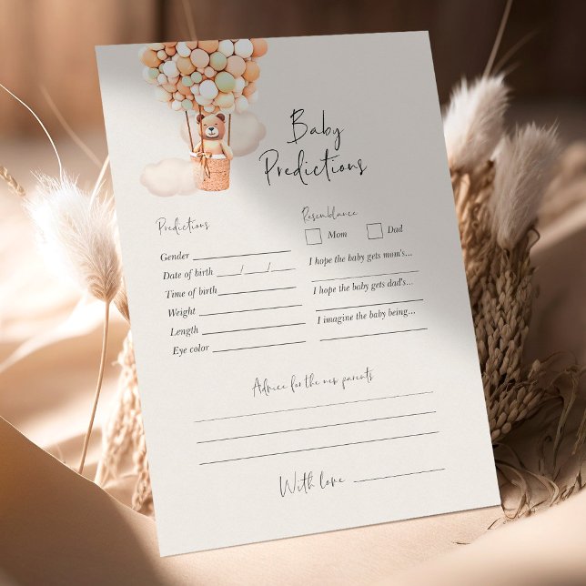 Jogo do Chá de fraldas do Urso - Predições do Bebê (Criador carregado)