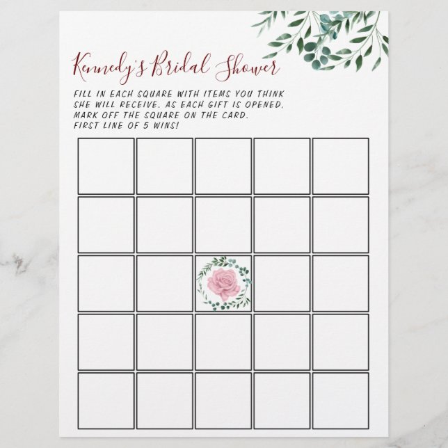 Jogo do chá de fraldas Eucalyptus 2 Sided (Verso)