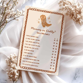 Jogo do Chá de fraldas Ocidental para mamães ou Pa