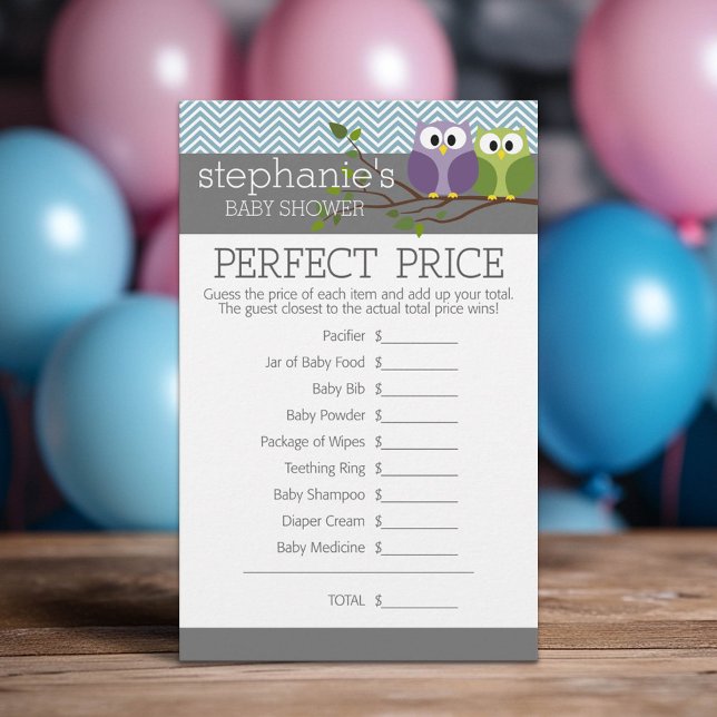 Jogo do chá de fraldas - Preço Perfeito Direito (Custom Baby Shower Games)