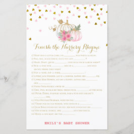 Jogo do Chá de fraldas Pumpkin rosa e Dourado