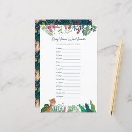 Jogo do Chá de fraldas Safari Tiger Word Scramble