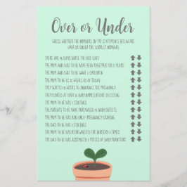 Jogo do chá de fraldas sobre ou sob o folheto