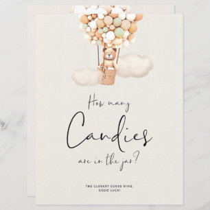 Jogo do Chá de fraldas Urso - Quantas Canetas Há N