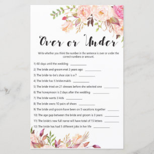 Jogo do Chá de panela Boho Floral - Para cima ou