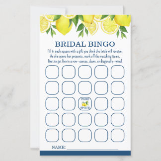 Jogo do Chá de panela Bridal Bingo Lemon
