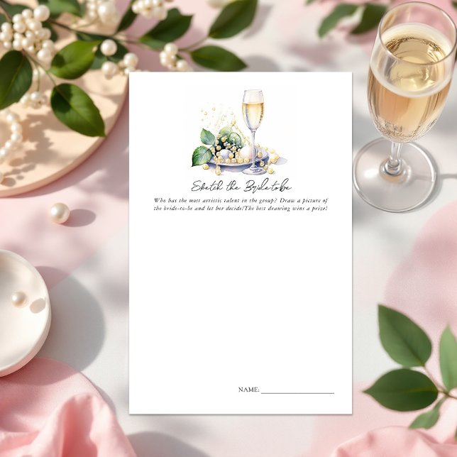 Jogo do Chá de panela "Desenhar a Noiva a Ser" ("Sketch the Bride-to-Be" Bridal Shower Game)