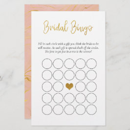 Jogo do Chá de panela do Bingo de Bridal Dourado
