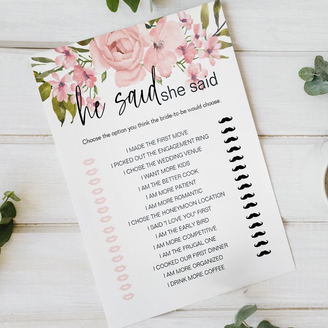 Jogo Do chá de panela Ele Disse Que Ela Disse Rosa (Criador carregado)