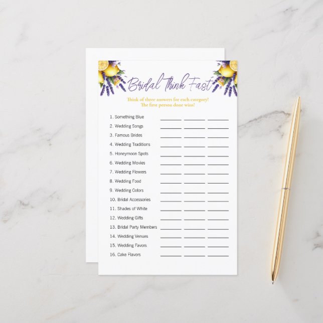 Jogo do Chá de panela Lemon "Think Fast" (Frente/Verso In Situ)