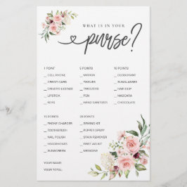 Jogo do chá de panela O que há na sua bolsa?