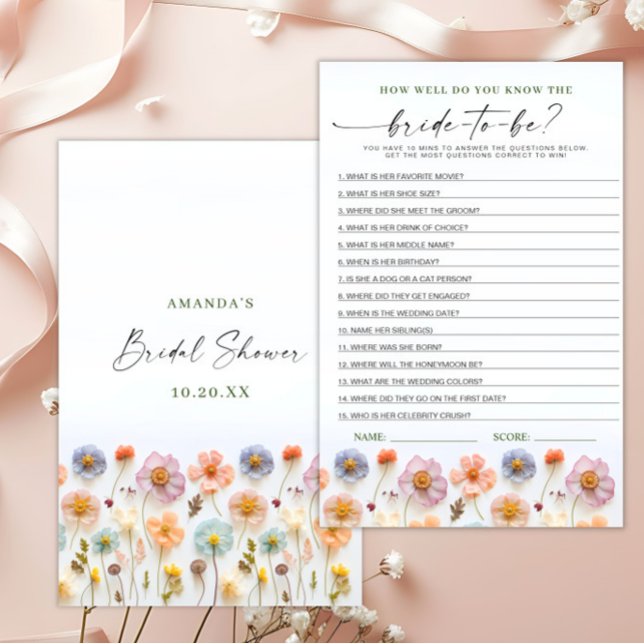 Jogo do Chá de panela Pastel Pink Boho Wildflower (Criador carregado)