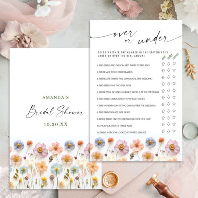 Jogo do Chá de panela Pastel Pink Boho Wildflower (Criador carregado)