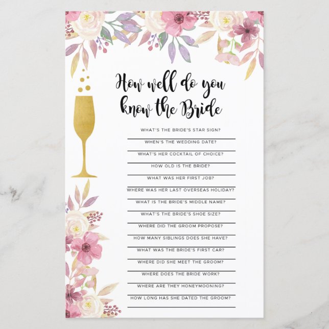 Jogo Do chá de panela Você Conhece O Champanhe Da  (Frente)