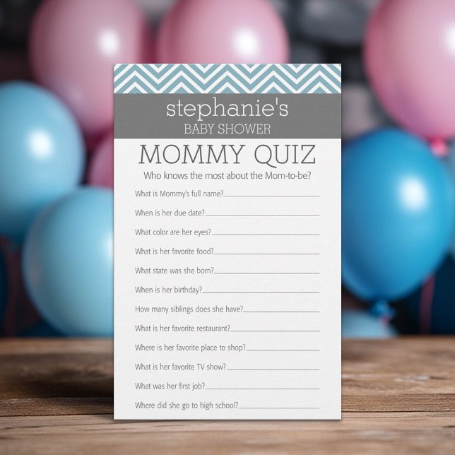 Jogo do Chá do Bebê Azul - Quem Conhece O Melhor T (Custom Baby Shower Games)