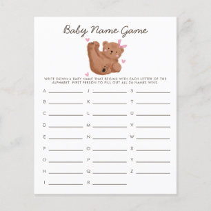 Jogo do Chá do Nome da Menina do Urso Woodland