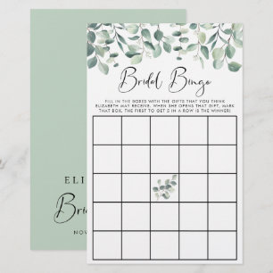 Jogo do Chá Eucalyptus Greenery Bridal Bingo
