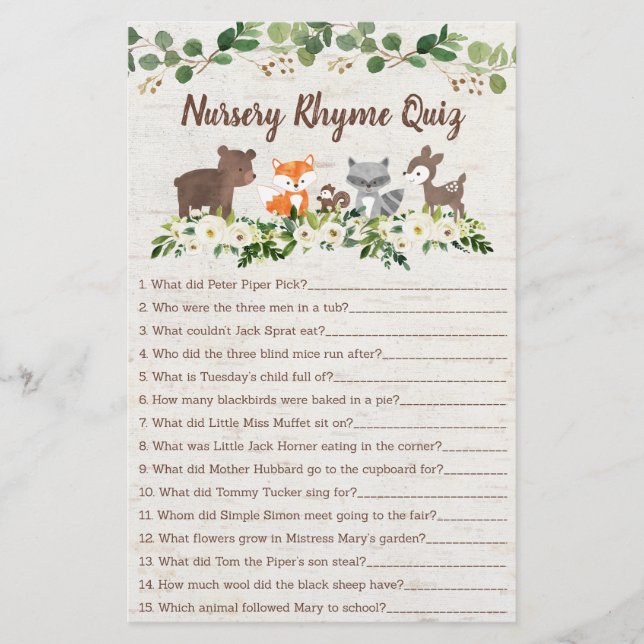 Jogo do Chá Rhyme Rhyme para Enfermeiro Floral da  (Frente)