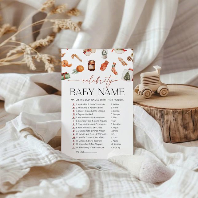 Jogo do nome do bebê da celebridade do inverno (Criador carregado)