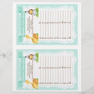 Jogo do nome do Chá de fraldas da selva