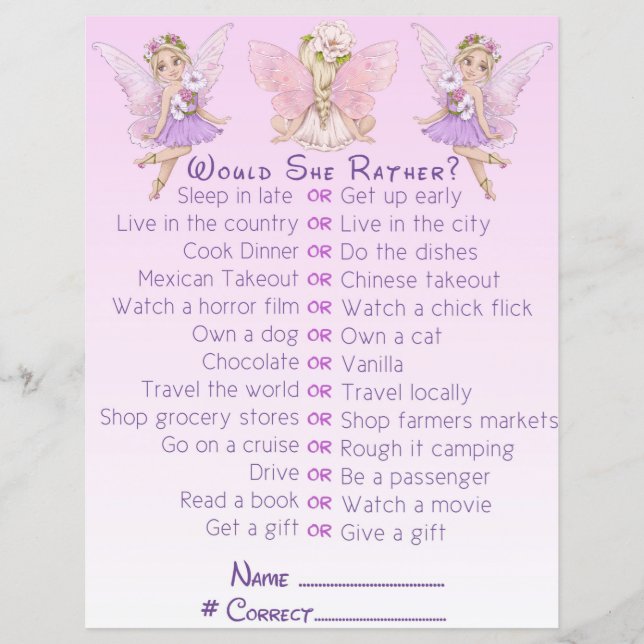 Jogo do Partido de Ilustração Rosa Chá de fraldas  (Frente)