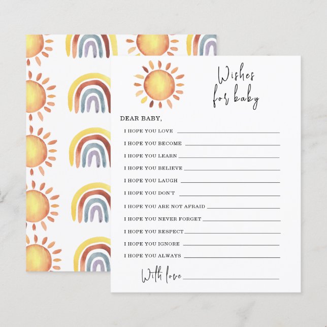 Jogo do Partido Sunshine | desejos de bebê (Frente/Verso)