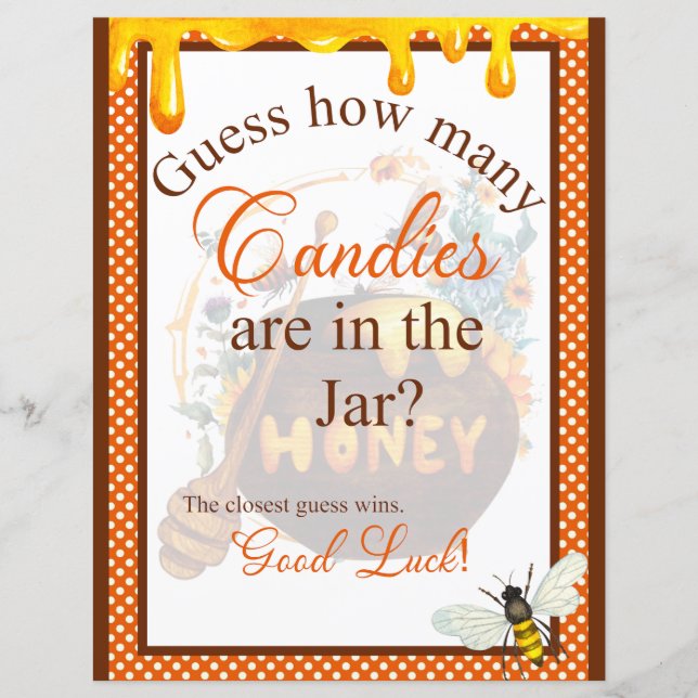Jogo do Pote de doces de Abelhas de Mel Doce (Frente)