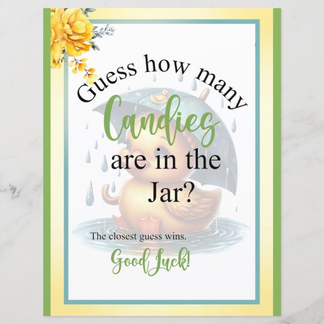 Jogo do Pote de doces do Chá de fraldas de Pato de (Frente)