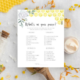 Jogo do que está na sua bolsa da Bee floral