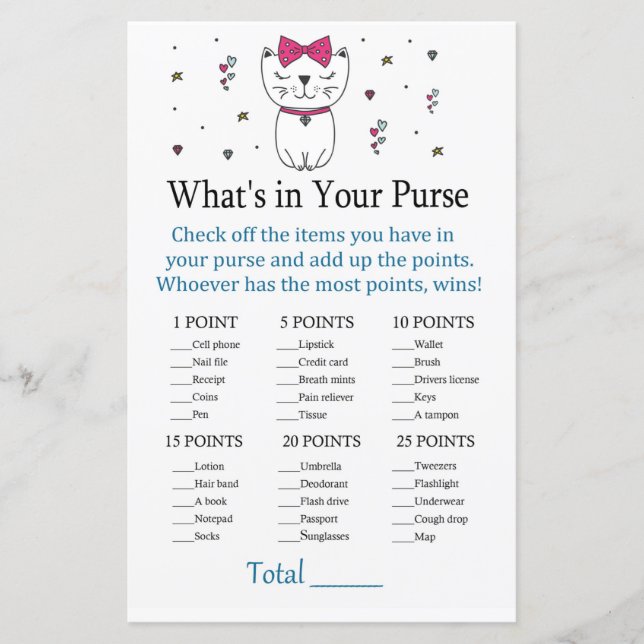 Jogo do que está no seu bolso Gato ou Gatinho (Frente)