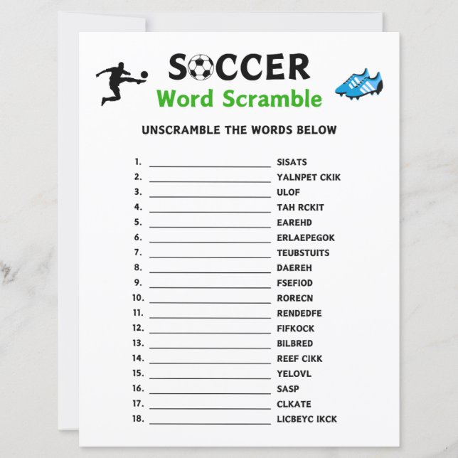 Jogo do Scramble do Soccer Word (Frente)