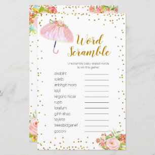 Jogo do Word Scramble Chás de abril trazem flores