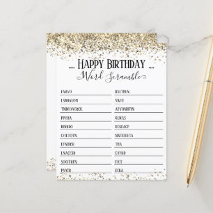 Jogo do Word Scramble da festa de aniversário