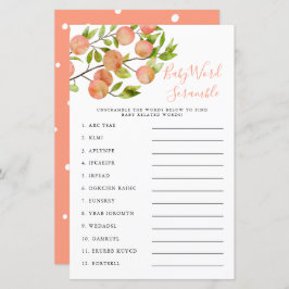 Jogo do Word Scramble do Chá de fraldas Peach