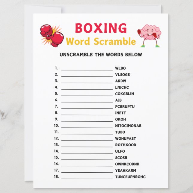 Jogo do Word Scramble in a box (Frente)