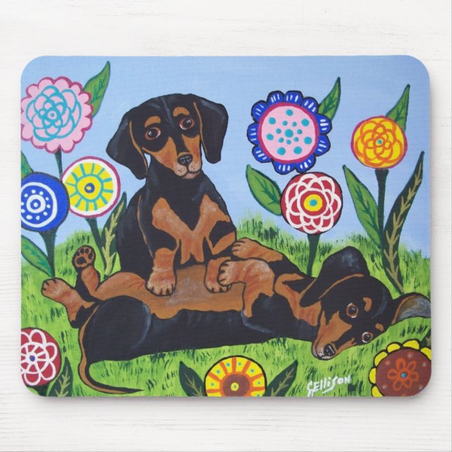 Jogo dos Dachshunds de Mousepad (Frente)
