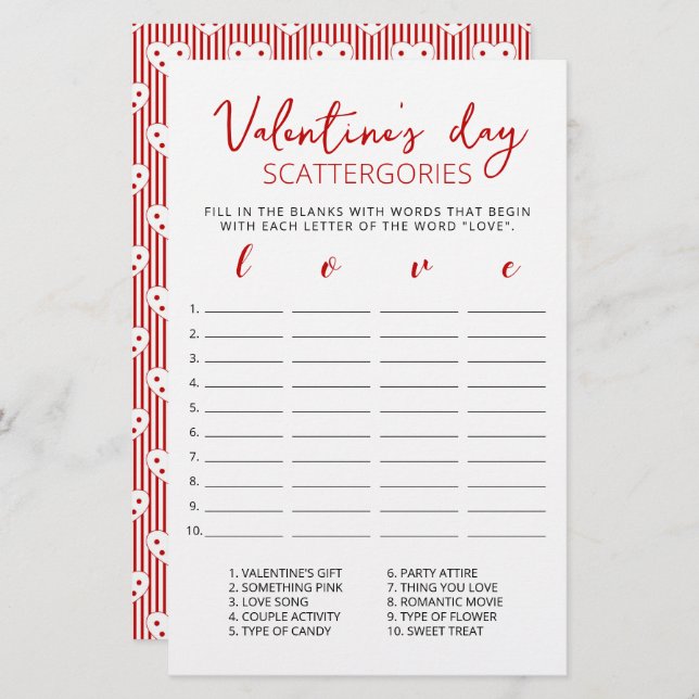 jogo editável de dispersão de dias de os namorados (Frente/Verso)