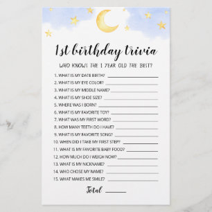 jogo editável do primeiro aniversario Trivia